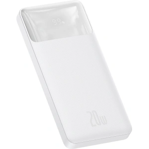 Powerbank Baseus Bipow 10000mAh 20W biały (Overseas Edition) + kabel USB-A/microUSB 0.25m biały