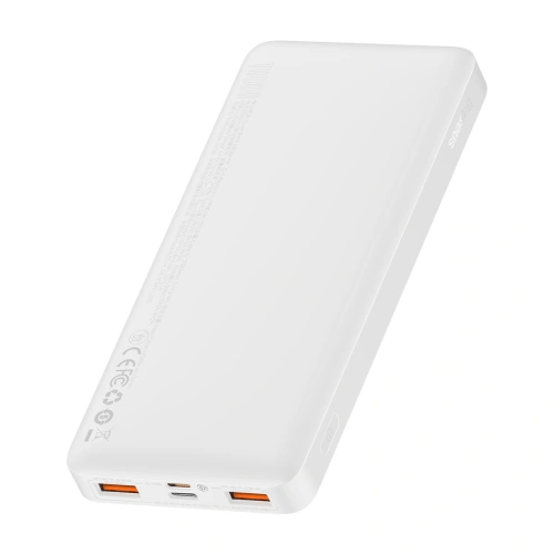 Powerbank Baseus Bipow 10000mAh 20W biały (Overseas Edition) + kabel USB-A/microUSB 0.25m biały