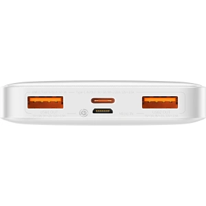 Powerbank Baseus Bipow 10000mAh 20W biały (Overseas Edition) + kabel USB-A/microUSB 0.25m biały