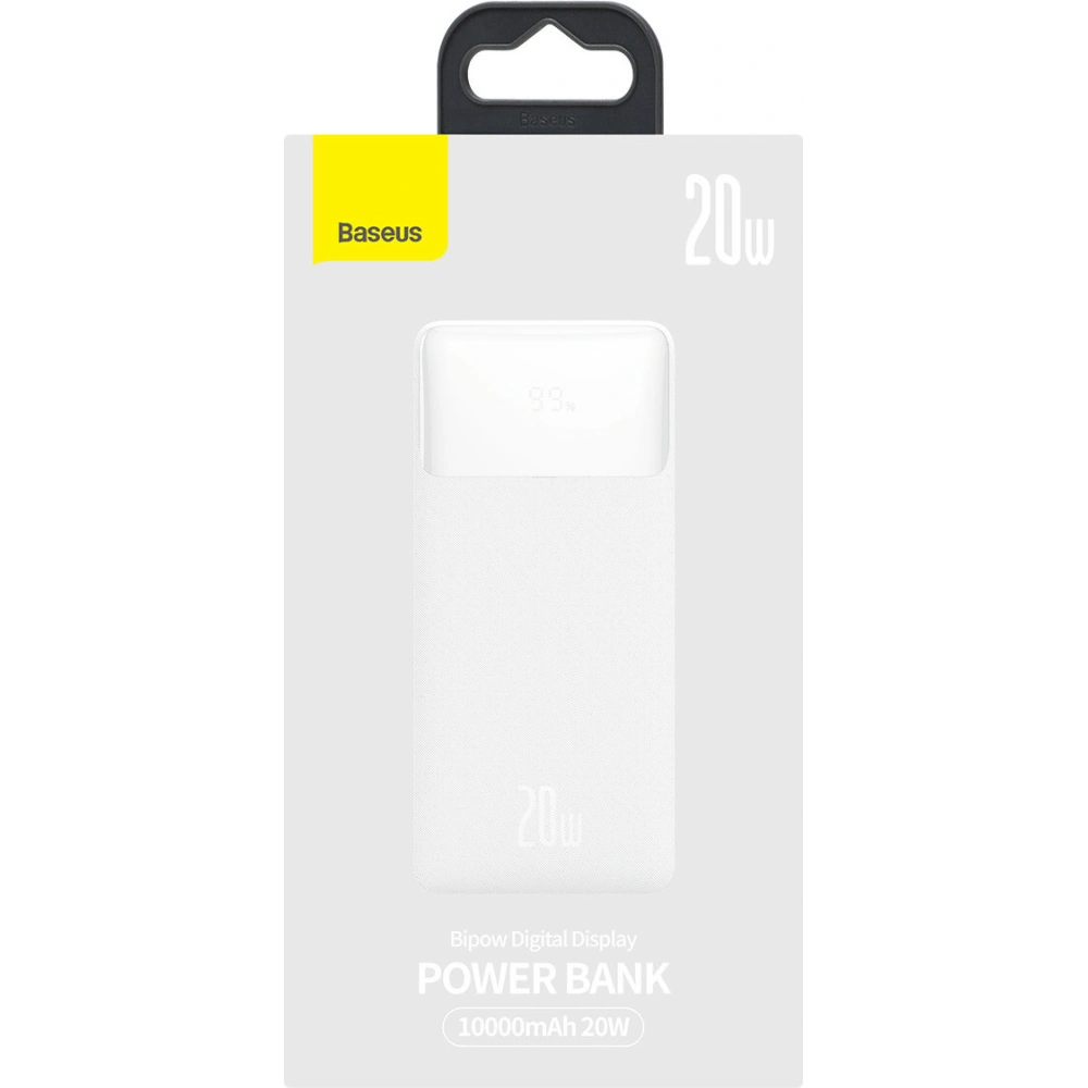 Hurtownia GSM - Powerbank Baseus Bipow 10000mAh 20W biały (Overseas Edition) + kabel USB-A/microUSB 0.25m biały - BSU3678 - {ean13} - Hurt