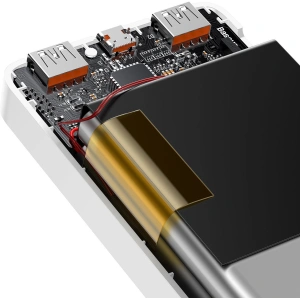 Powerbank Baseus Bipow 10000mAh 20W biały (Overseas Edition) + kabel USB-A/microUSB 0.25m biały