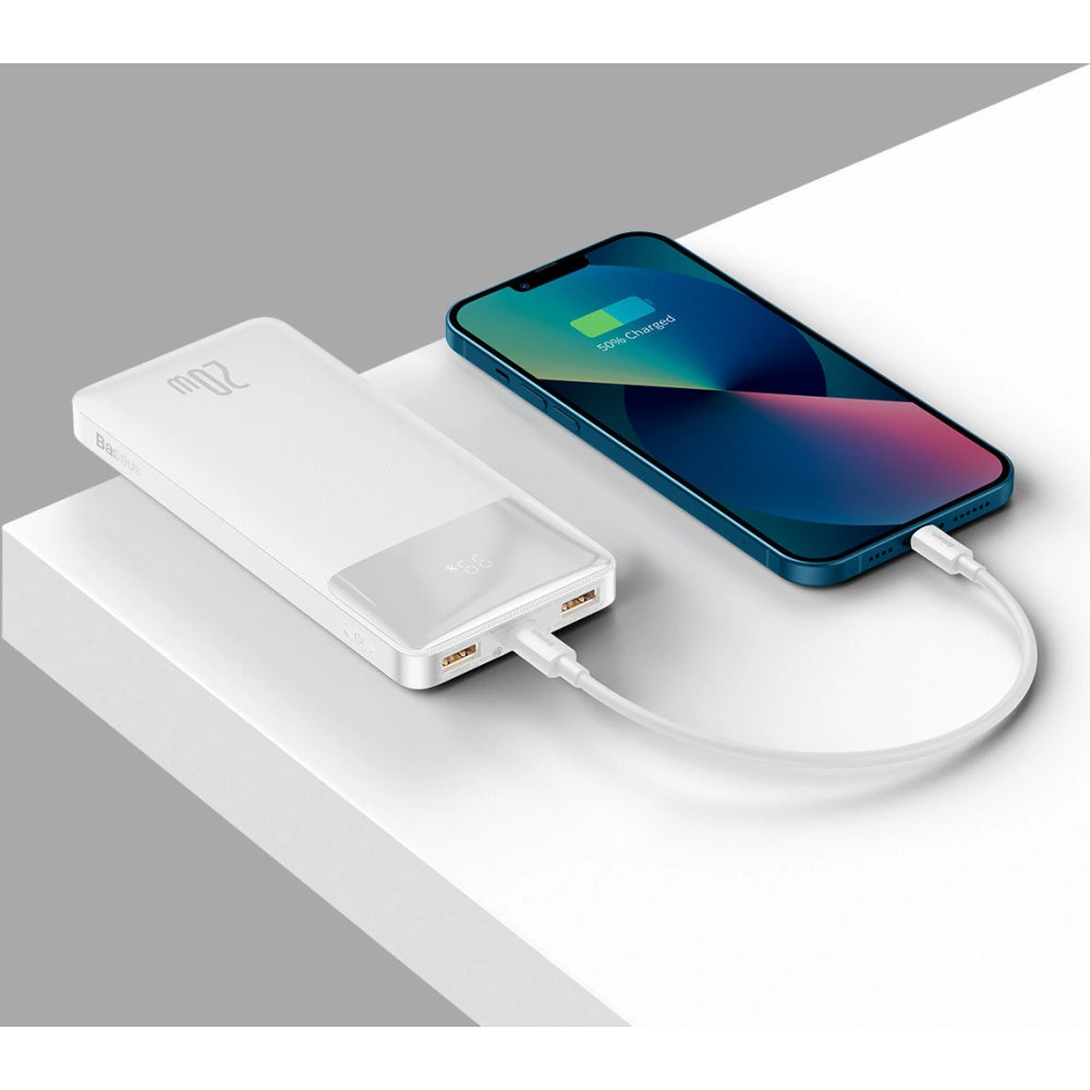 Hurtownia GSM - Powerbank Baseus Bipow 10000mAh 20W bílý (Overseas Edition) + kabel USB-A/microUSB 0.25m bílý - BSU3678 - {ean13} - Hurt