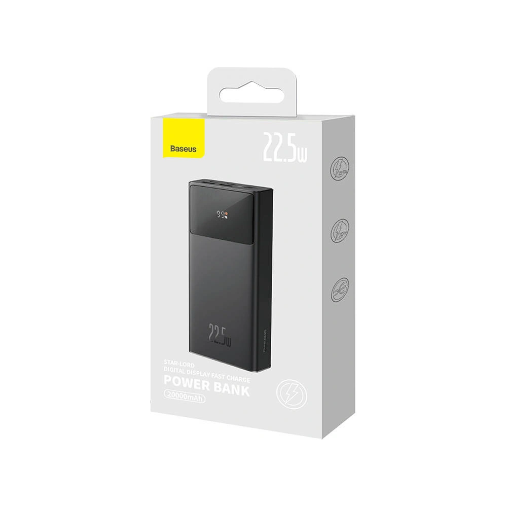 Hurtownia GSM - Powerbank Baseus Star-Lord 20000mAh, 2xUSB, USB-C, 22.5W (černý) - BSU3679 - {ean13} - Hurt