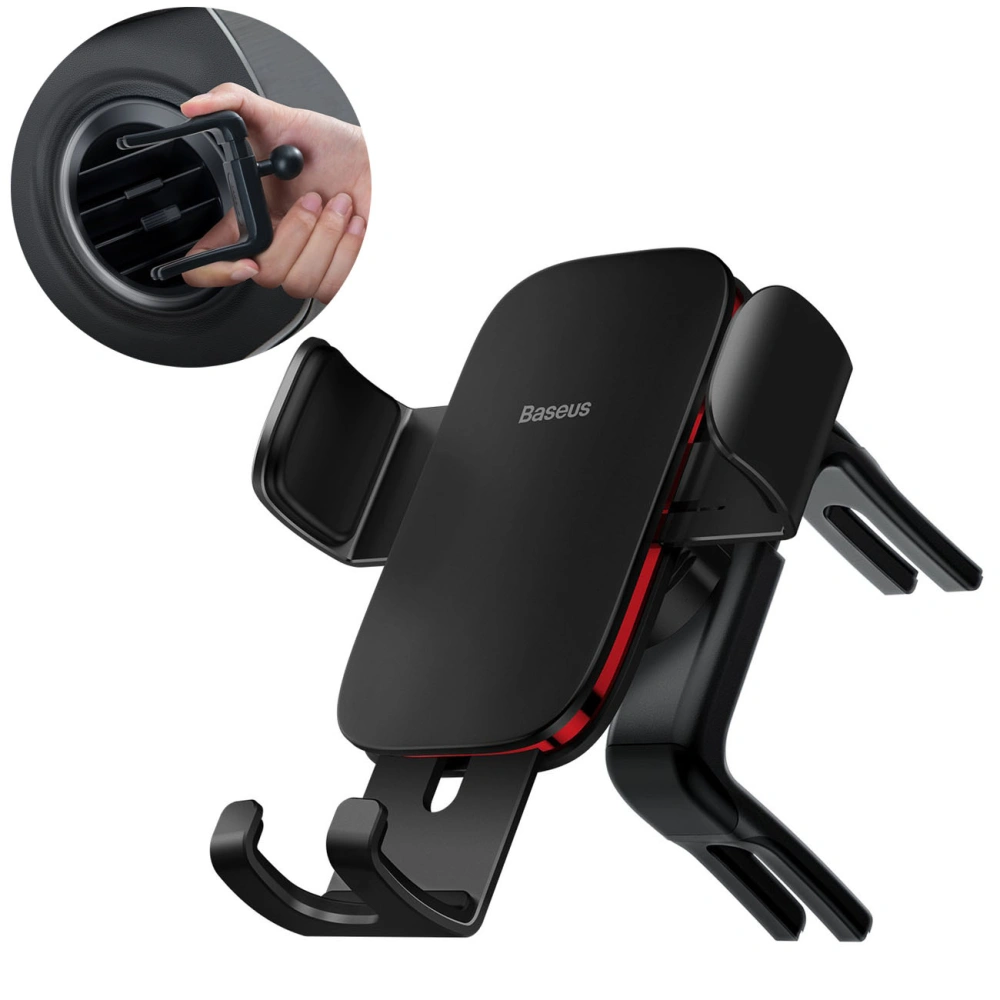 Hurtownia GSM - Uchwyt auto Baseus Metal AgeⅡ pentru grila de ventilație rotundă negru - BSU3681 - {ean13} - Hurt