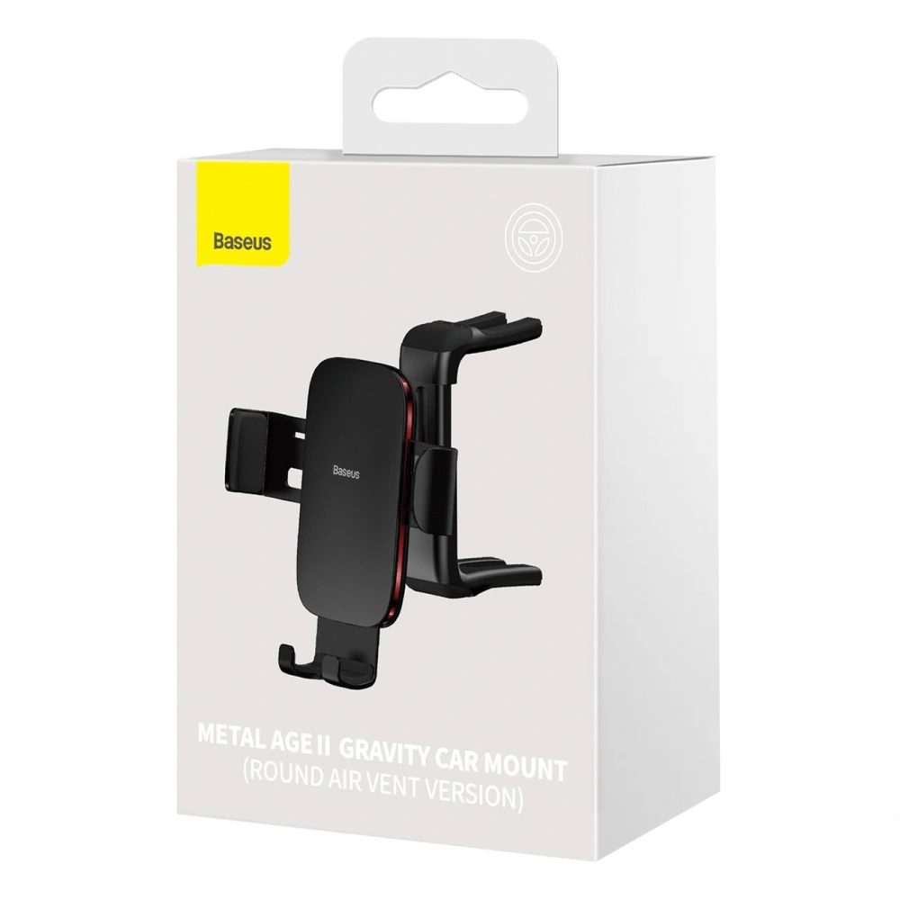 Hurtownia GSM - Uchwyt auto Baseus Metal AgeⅡ pentru grila de ventilație rotundă negru - BSU3681 - {ean13} - Hurt