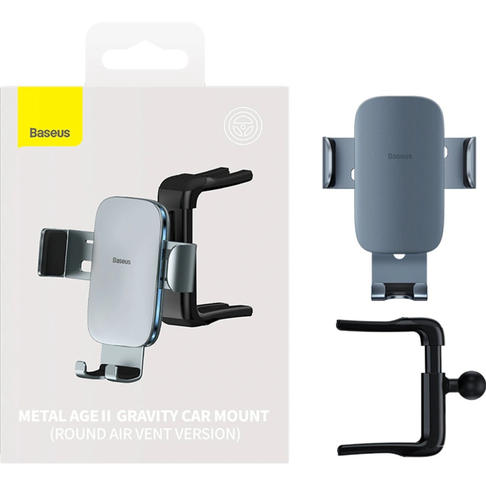 Hurtownia GSM - Upevnění do auta Baseus Metal AgeⅡ pro kulatou mřížku ventilace tmavě šedé barvy - BSU3682 - {ean13} - Hurt