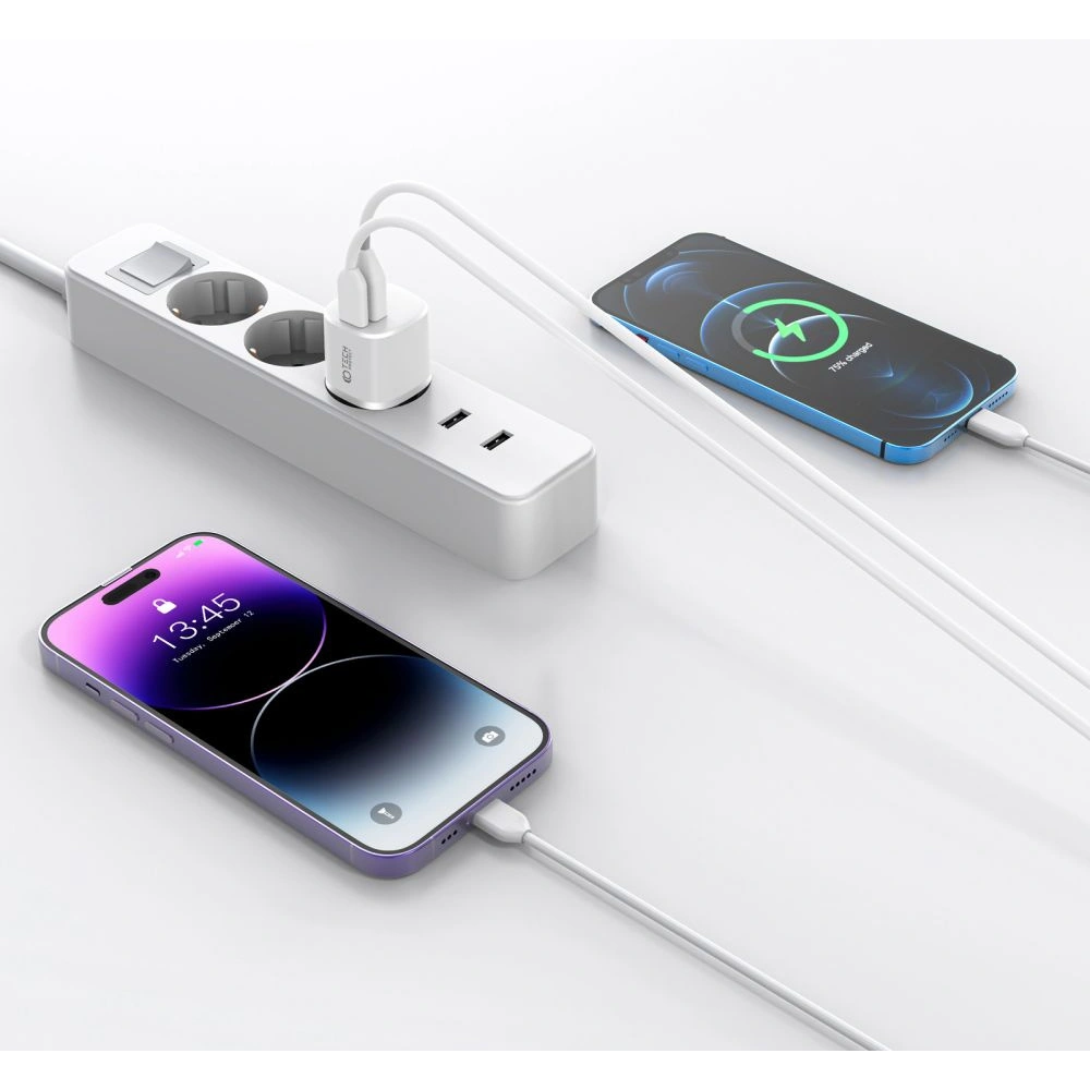 Hurtownia GSM - Ładowarka sieciowa Tech-Protect C20W Mini 2-port Network Charger PD 20W QC 3.0 White - THP1554 - {ean13} - Hurt