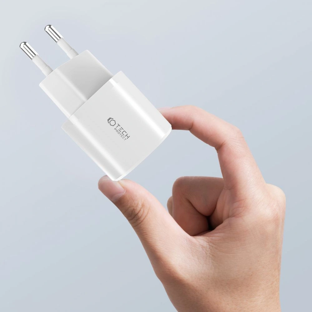 Hurtownia GSM - Ładowarka sieciowa Tech-Protect C20W Mini 2-port Network Charger PD 20W QC 3.0 White - THP1554 - {ean13} - Hurt