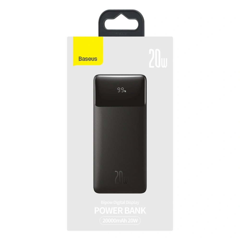 Hurtownia GSM - Powerbank Baseus Bipow 20000mAh 20W negru (Overseas Edition) + cablu USB/microUSB 0.25m negru - BSU3691 - {ean13} - Hurt