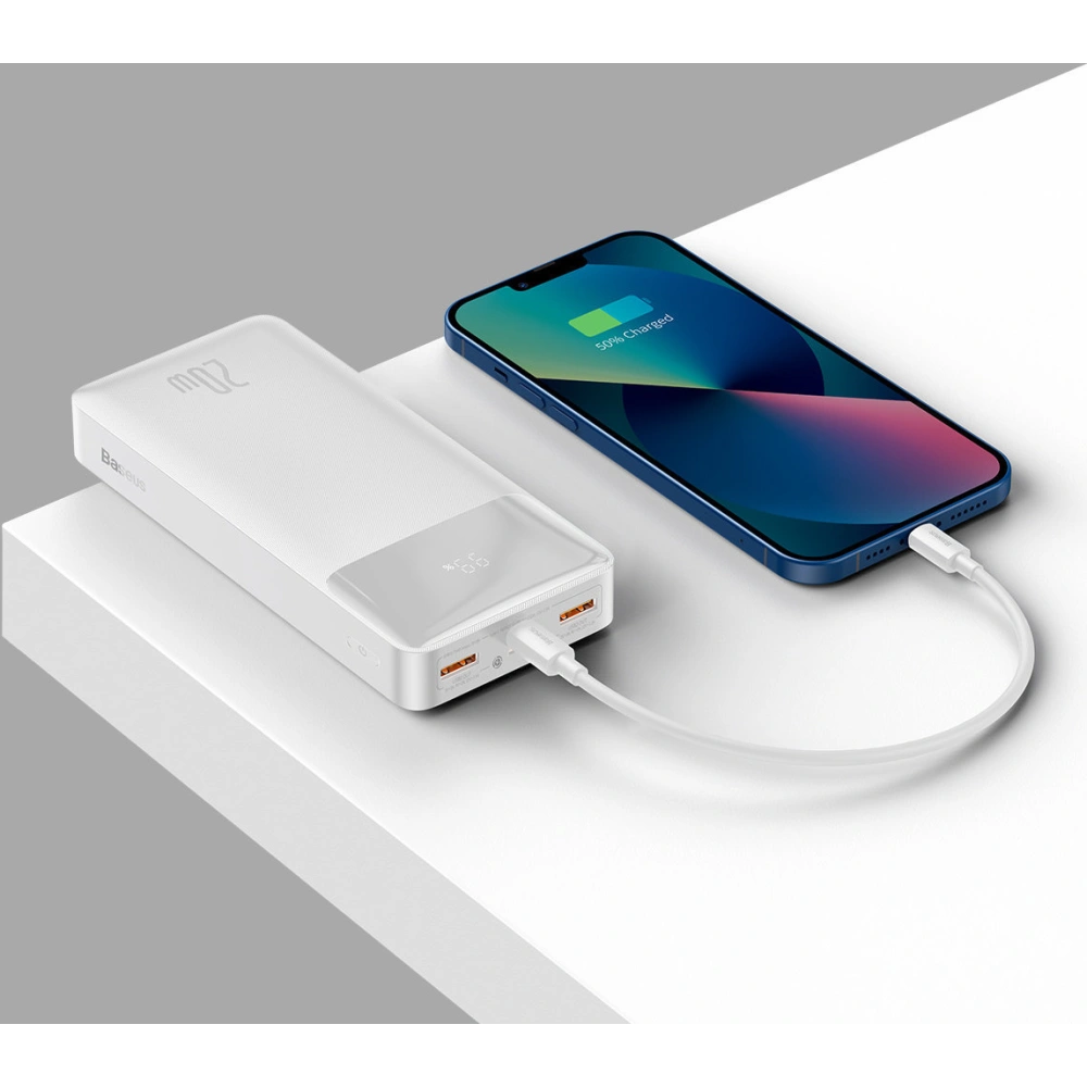 Hurtownia GSM - Powerbank Baseus Bipow 20000mAh 20W alb (Overseas Edition) + cablu USB/microUSB 0.25m alb - BSU3692 - {ean13} - Hurt
