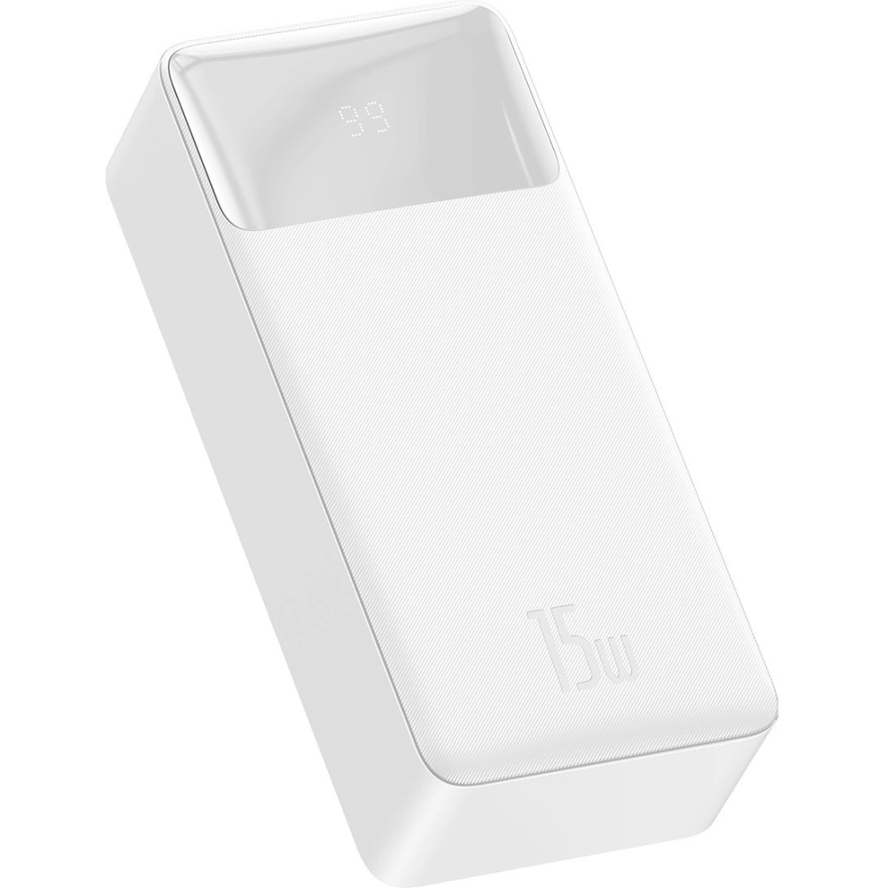 Hurtownia GSM - Powerbank Baseus Bipow Display 30000mAh 15W bílý (Overseas Edition) + kabel USB/microUSB 0.25m bílý - BSU3694 - {ean13} - Hurt