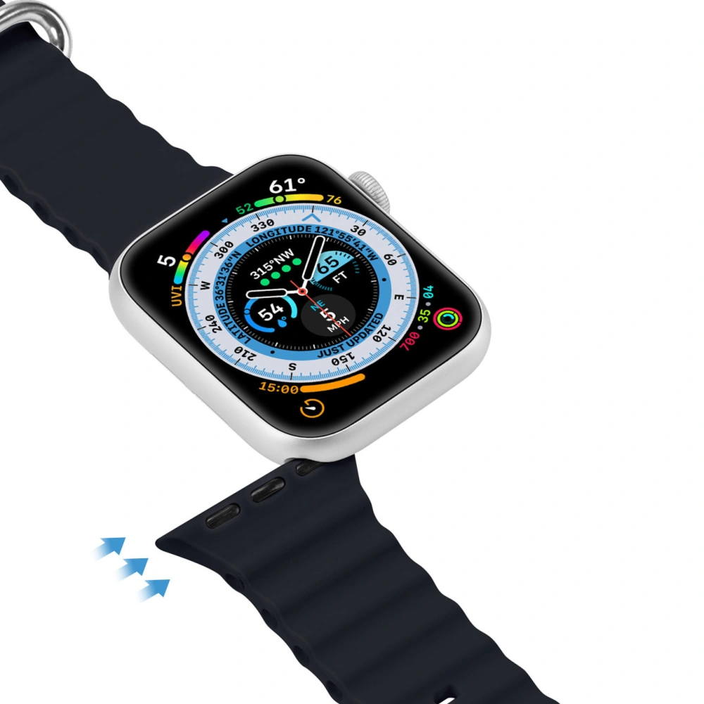 Wholesale Dux Ducis Strap for Apple Watch 4/5/6/7/8/9/SE 44/45mm gray (OceanWave Version) - DDS1378 - {ean13} - Hurt