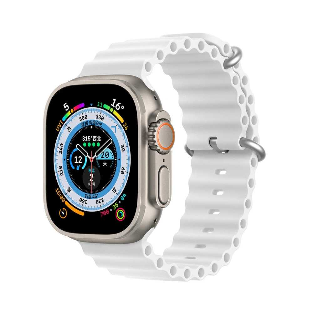 Wholesale Dux Ducis Strap Apple Watch 4/5/6/7/8/9/SE 44/45mm white (OceanWave Version) - DDS1379 - {ean13} - Hurt