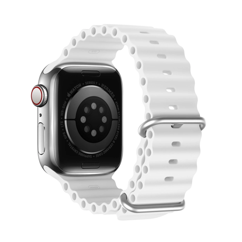 Wholesale Dux Ducis Strap Apple Watch 4/5/6/7/8/9/SE 44/45mm white (OceanWave Version) - DDS1379 - {ean13} - Hurt