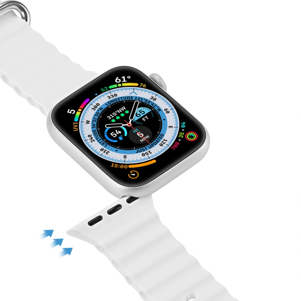Wholesale Dux Ducis Strap Apple Watch 4/5/6/7/8/9/SE 44/45mm white (OceanWave Version) - DDS1379 - {ean13} - Hurt