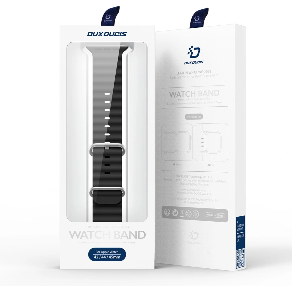 Hurtownia GSM - Dux Ducis heveder Apple Watch 4/5/6/7/8/9/SE 44/45mm fekete (OceanWave verzió) - DDS1381 - {ean13} - Hurt