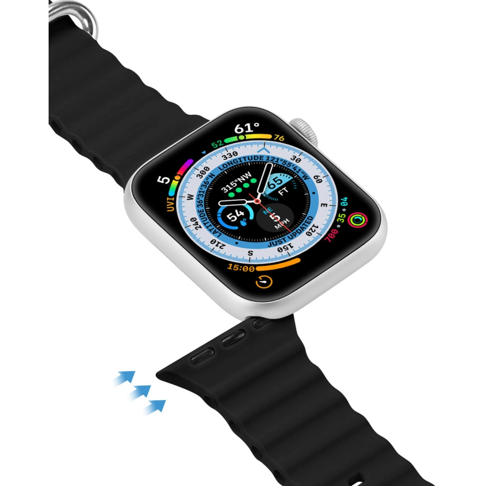 Hurtownia GSM - Dux Ducis heveder Apple Watch 4/5/6/7/8/9/SE 44/45mm fekete (OceanWave verzió) - DDS1381 - {ean13} - Hurt