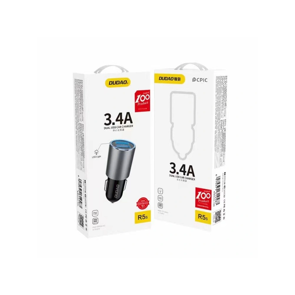 Hurtownia GSM - Auto nabíječka Dudao 2xUSB 3.4A šedá (R5s grey) - DDA231 - {ean13} - Hurt