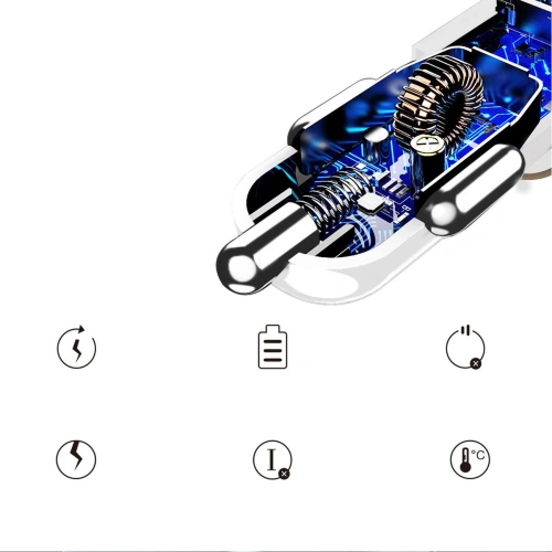 Ładowarka samochodowa Dudao 2xUSB 3.4A szary (R5s grey)