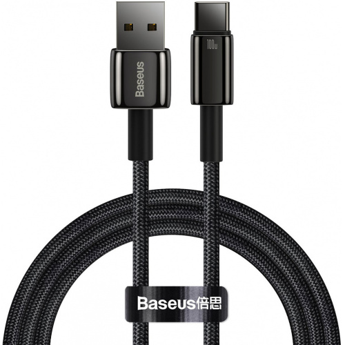 Baseus Distributor - 6932172618087 - BSU3695 - Baseus Tungsten Gold Cable USB/USB-C 480Mbps 100W 1m black - B2B homescreen