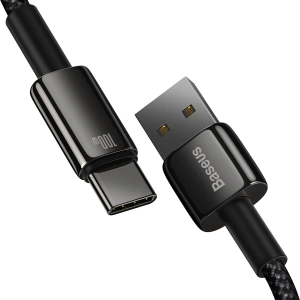 Kabel Baseus Tungsten Gold USB/USB-C 480Mbps 100W 1m schwarz
