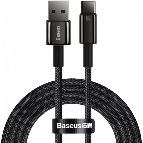 Baseus Distributor - 6932172618094 - BSU3696 - Baseus Tungsten Gold Cable USB/USB-C 480Mbps 100W 2m black - B2B homescreen