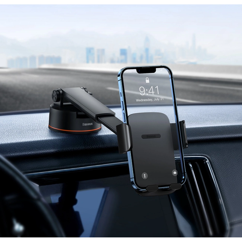 Wholesale Baseus Easy Control Pro Car Mount Holder black (Suction Cup Version) - BSU3697 - {ean13} - Hurt
