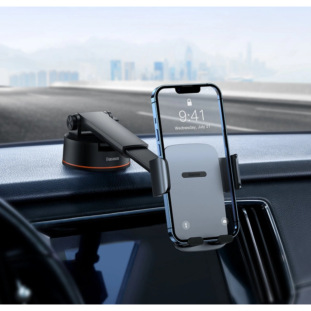 Wholesale Baseus Easy Control Pro Car Mount Holder gray (Suction Cup Version) - BSU3698 - {ean13} - Hurt