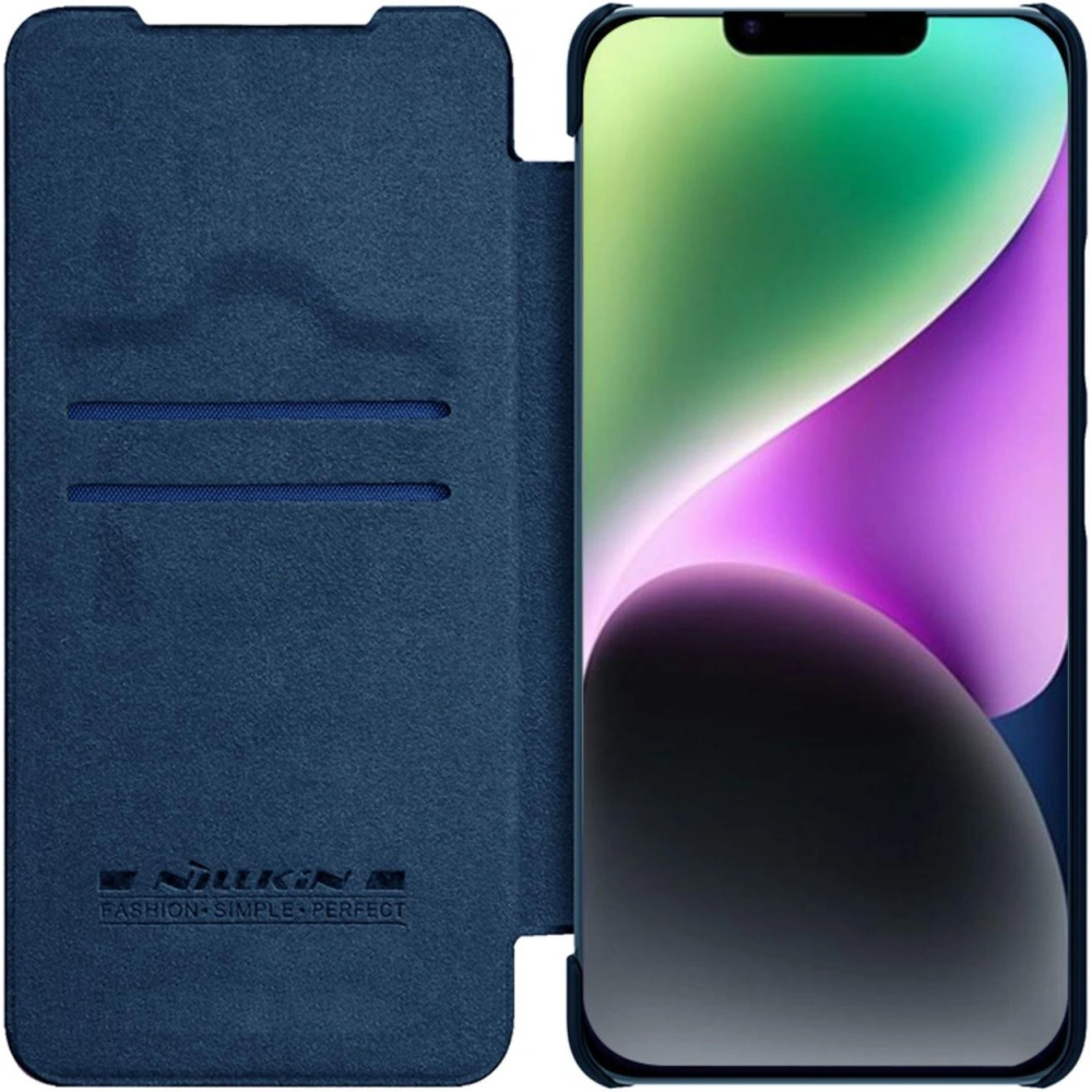 Hurtownia GSM - Etui Nillkin Qin Leather Pro Apple iPhone 14 modrý - NLK769 - {ean13} - Hurt