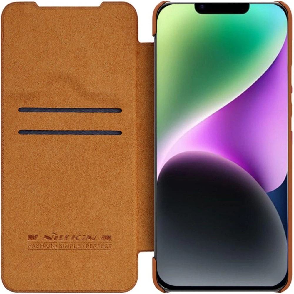Wholesale Nillkin Qin Leather Pro Case Apple iPhone 14 Plus / 15 Plus brown - NLK775 - {ean13} - Hurt