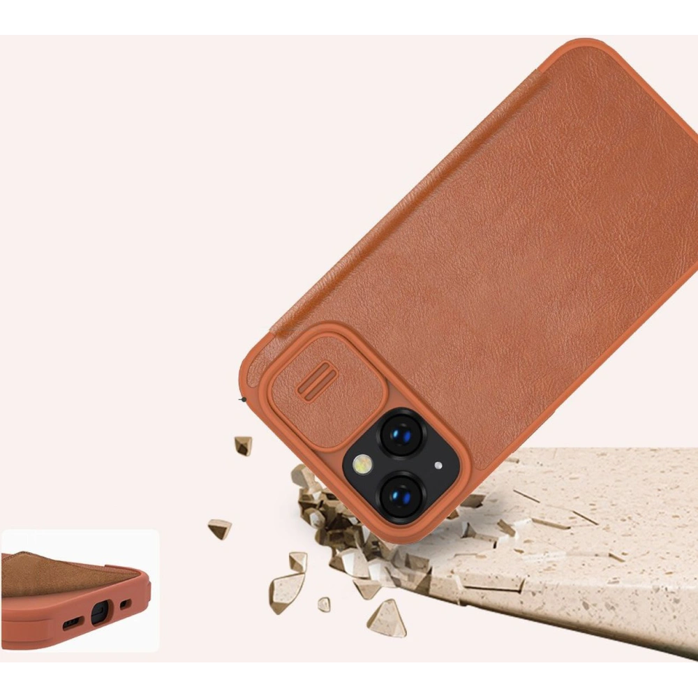 Hurtownia GSM - Etui Nillkin Qin Leather Pro Apple iPhone 14 Plus / 15 Plus hnědá - NLK775 - {ean13} - Hurt