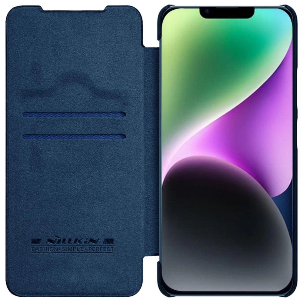 Hurtownia GSM - Etui Nillkin Qin Leather Pro Apple iPhone 14 Plus / 15 Plus kék - NLK777 - {ean13} - Hurt