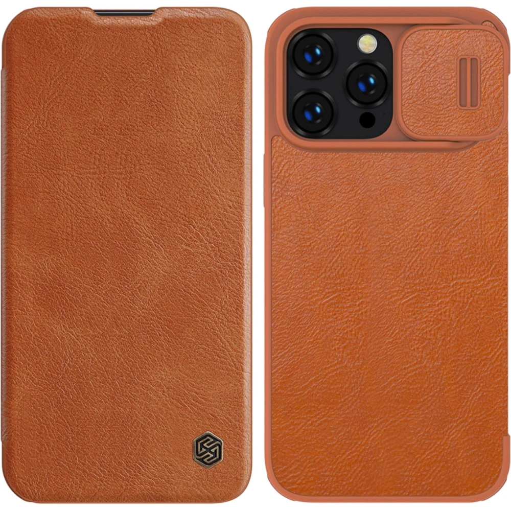 Wholesale Nillkin Qin Leather Pro Case Apple iPhone 14 Pro Max brown - NLK779 - {ean13} - Hurt