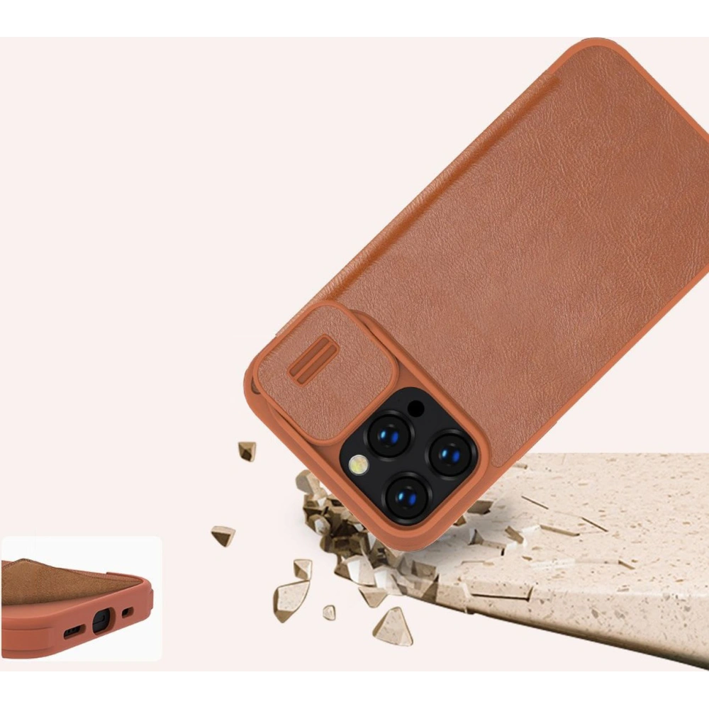 Hurtownia GSM - Case Nillkin Qin Leather Pro Apple iPhone 14 Pro Max braun - NLK779 - {ean13} - Hurt