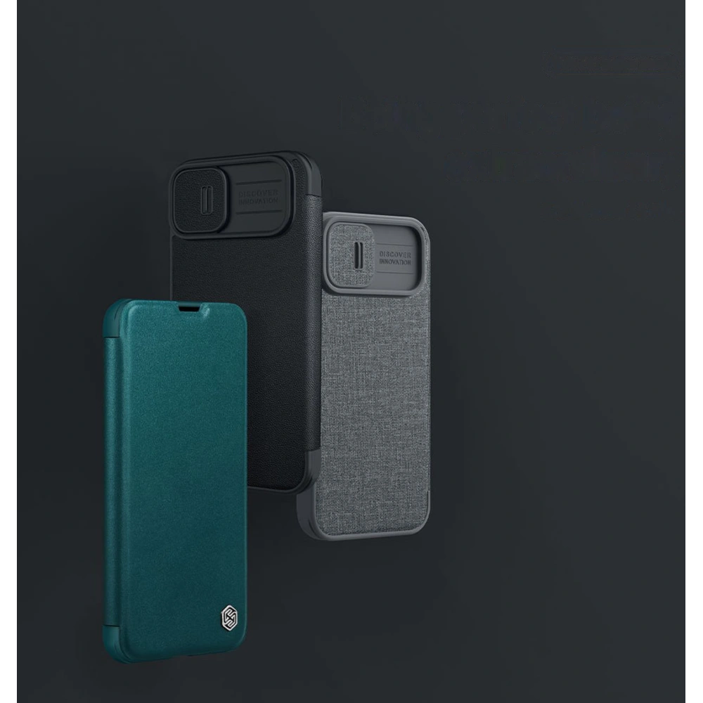 Hurtownia GSM - Etui Nillkin Qin Cloth Pro Apple iPhone 14 Plus / 15 Plus szary - NLK795 - {ean13} - Hurt