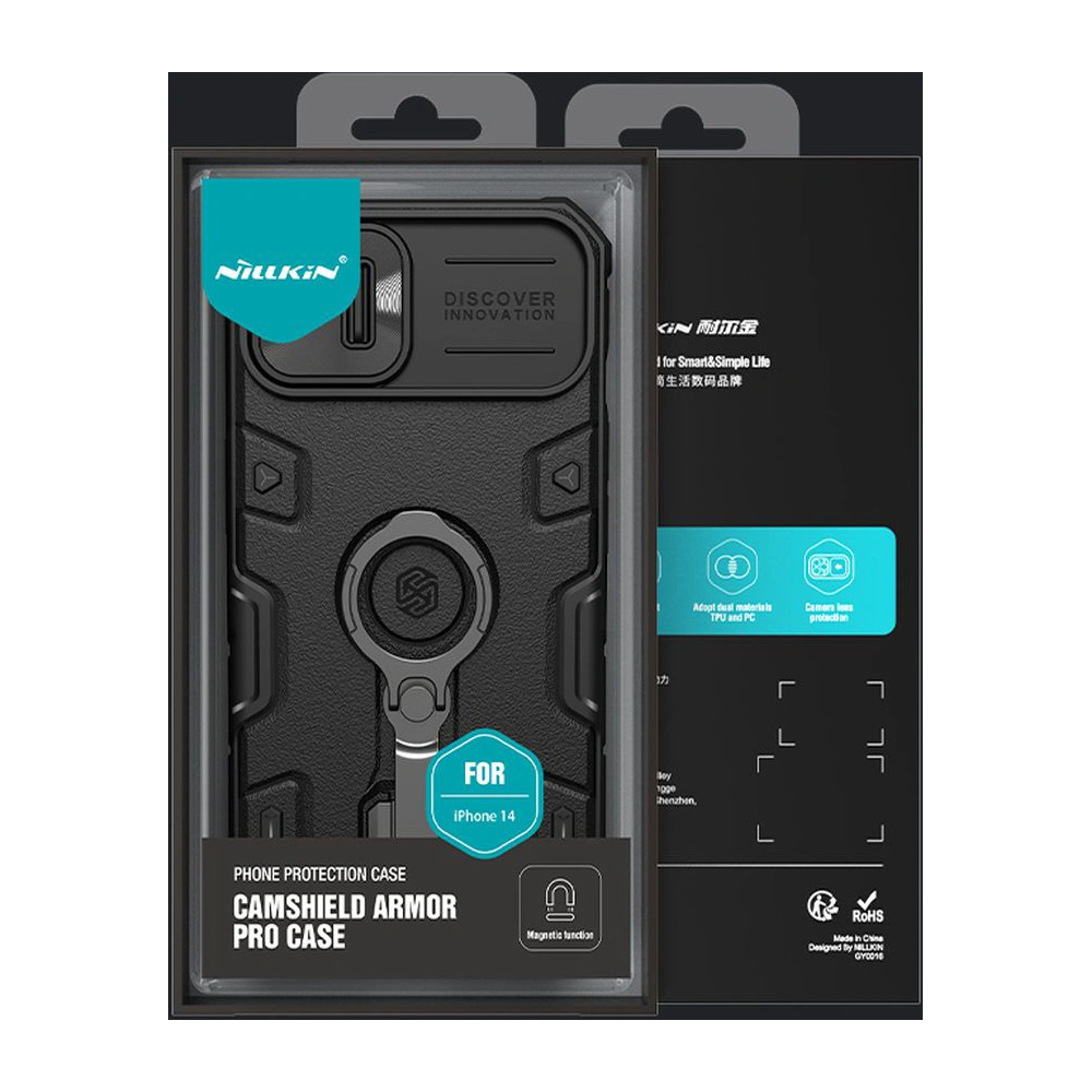 Hurtownia GSM - Etui Nillkin CamShield Armor Pro Magnetic MagSafe Apple iPhone 14 czarny - NLK817 - {ean13} - Hurt