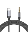 Cablul audio Tech-Protect Ultraboost USB-C/mini Jack 3.5mm 100cm Negru