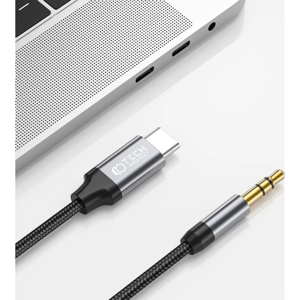 Hurtownia GSM - Cablul audio Tech-Protect Ultraboost USB-C/mini Jack 3.5mm 100cm Negru - THP1582 - {ean13} - Hurt