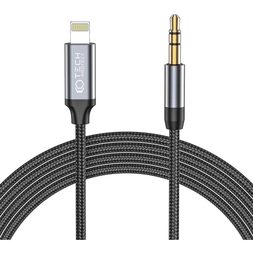 Hurtownia GSM - Audió kábel Tech-Protect Ultraboost Lightning/mini Jack 3.5mm 100cm Fekete - THP1583 - {ean13} - Hurt