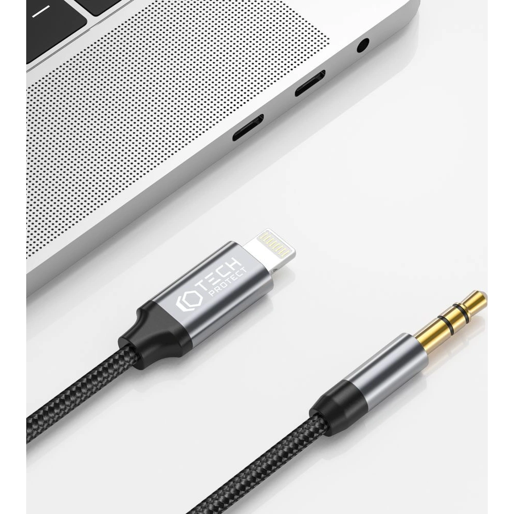 Hurtownia GSM - Audió kábel Tech-Protect Ultraboost Lightning/mini Jack 3.5mm 100cm Fekete - THP1583 - {ean13} - Hurt