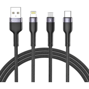 Hurtownia GSM - Kábel Tech-Protect Ultraboost 3in1 Lightning/USB-C/microUSB 3A 120cm Fekete - THP1604 - {ean13} - Hurt