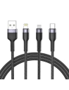 Kabel Tech-Protect Ultraboost 3in1 Lightning/USB-C/microUSB 3A 120cm Schwarz