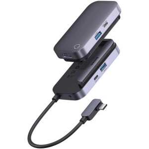 Hurtownia GSM - Hub 4w1 Baseus PadJoy sorozat USB-C-ről USB 3.0-ra + HDMI + USB-C PD + jack 3.5mm (Szürke) - BSU3700 - {ean13} - Hurt