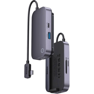 Hurtownia GSM - Hub 6in1 Baseus PadJoy Series USB-C to USB 3.0 + HDMI + USB-C PD + jack 3.5mm + SD/TF (szürke) - BSU3701 - {ean13} - Hurt
