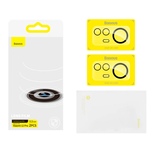 Folia na aparat Baseus Lens Protector Xiaomi 12 Pro 0.3mm przezroczysta [2 PACK]
