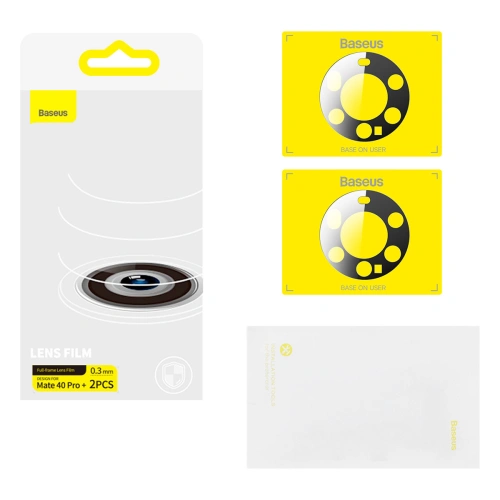 Folia na aparat Baseus Lens Protector Huawei Mate 40 Pro+ Plus 0.3mm przezroczysta [2 PACK]
