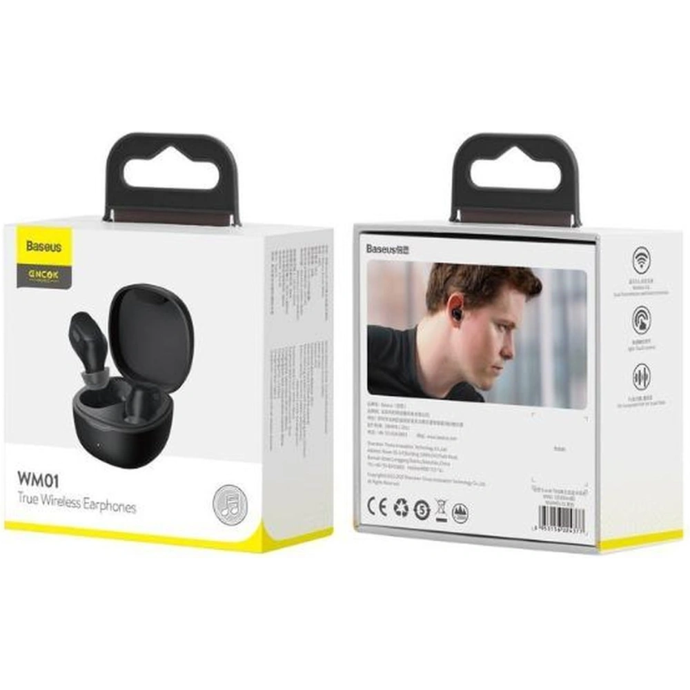 Hurtownia GSM - Vezeték nélküli TWS Baseus Encok WM01 Bluetooth 5.3 fekete fülhallgató - BSU3707 - {ean13} - Hurt
