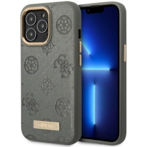 Etui Guess GUHMP13LSAPSTG Apple iPhone 13 Pro szary/grey hardcase Peony Logo Plate MagSafe