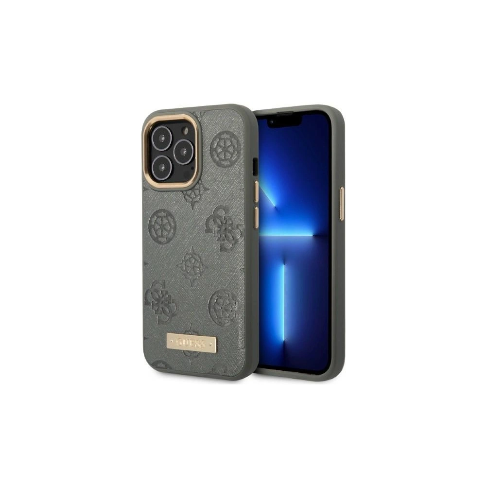 Hurtownia GSM - Case Guess GUHMP13LSAPSTG Apple iPhone 13 Pro grau/grey Hardcase Peony Logo Plate MagSafe - GUE2268 - {ean13} - Hurt