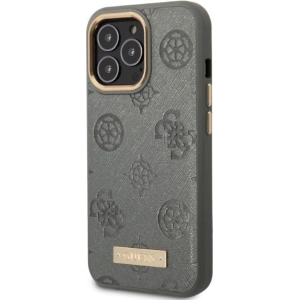 Etui Guess GUHMP13LSAPSTG Apple iPhone 13 Pro szary/grey hardcase Peony Logo Plate MagSafe